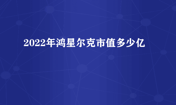 2022年鸿星尔克市值多少亿