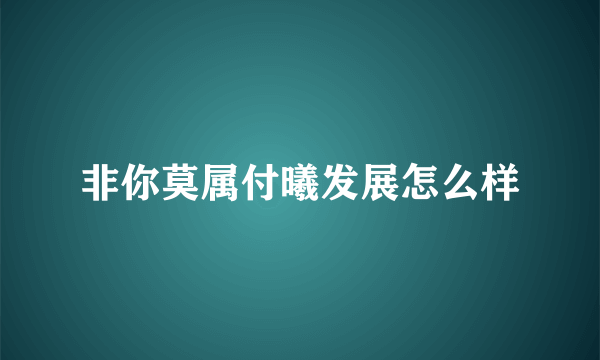 非你莫属付曦发展怎么样