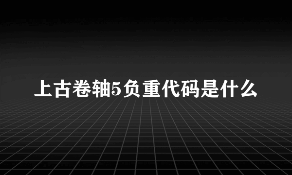 上古卷轴5负重代码是什么