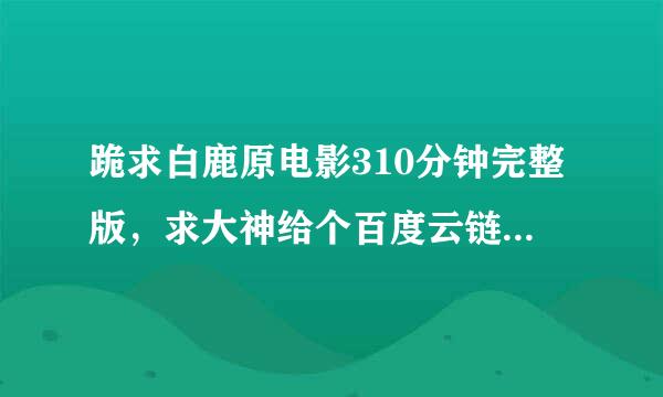 跪求白鹿原电影310分钟完整版，求大神给个百度云链接或者Bt