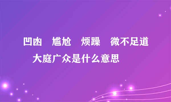 凹凼 尴尬 烦躁 微不足道 大庭广众是什么意思