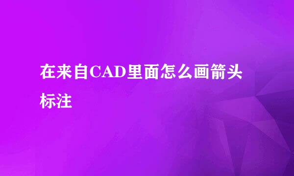 在来自CAD里面怎么画箭头标注