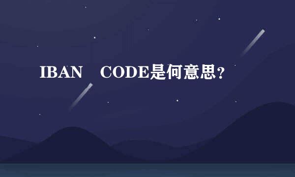 IBAN CODE是何意思？