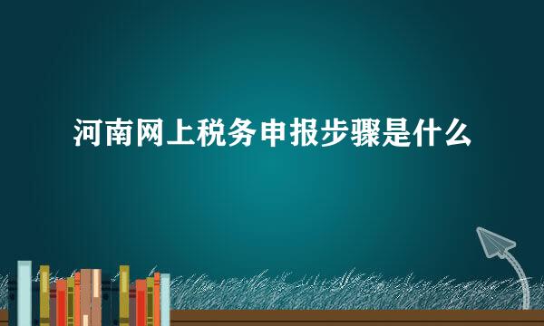 河南网上税务申报步骤是什么