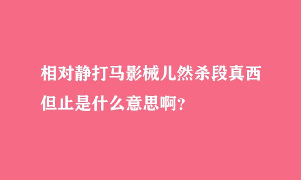 相对静打马影械儿然杀段真西但止是什么意思啊？