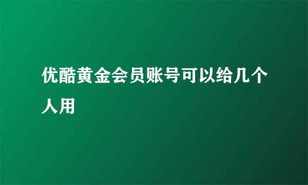 优酷黄金会员账号可以给几个人用