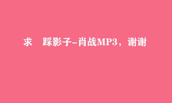 求 踩影子-肖战MP3，谢谢