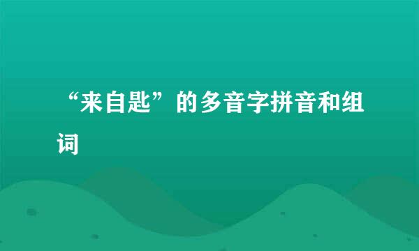 “来自匙”的多音字拼音和组词