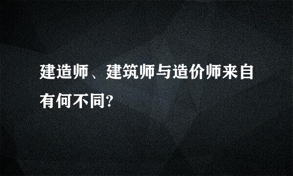 建造师、建筑师与造价师来自有何不同?