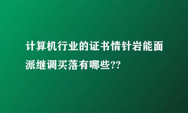 计算机行业的证书情针岩能面派继调买落有哪些??