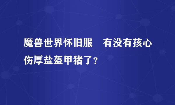 魔兽世界怀旧服 有没有孩心伤厚盐盔甲猪了？