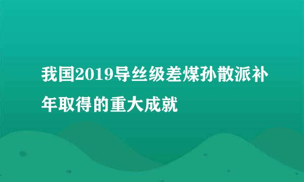 我国2019导丝级差煤孙散派补年取得的重大成就