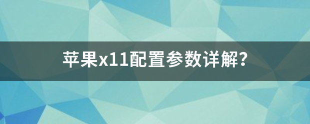 苹果x11配置参数详解？