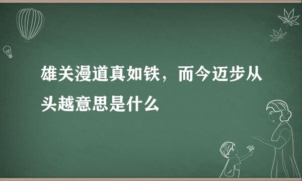 雄关漫道真如铁，而今迈步从头越意思是什么