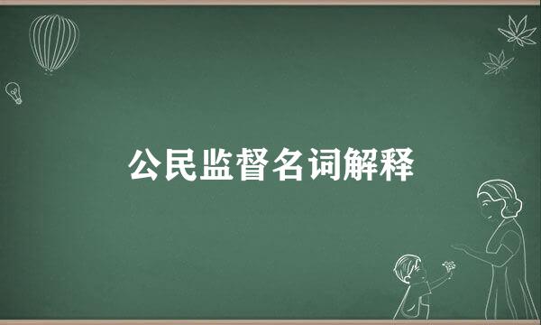 公民监督名词解释