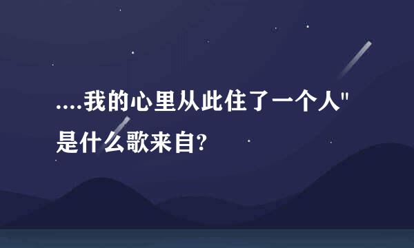 ....我的心里从此住了一个人