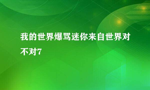 我的世界爆骂迷你来自世界对不对7