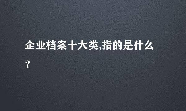 企业档案十大类,指的是什么？