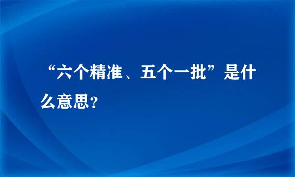 “六个精准、五个一批”是什么意思？