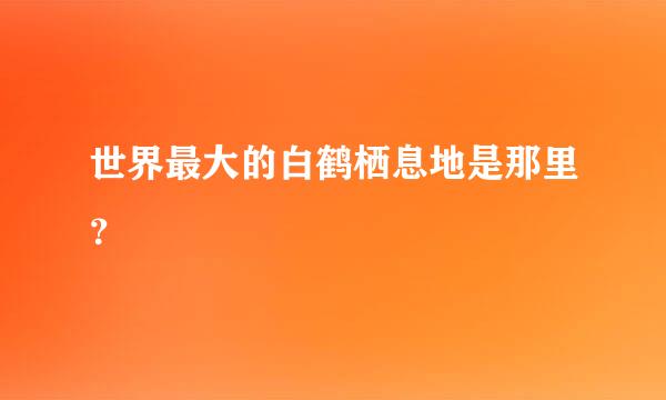 世界最大的白鹤栖息地是那里？