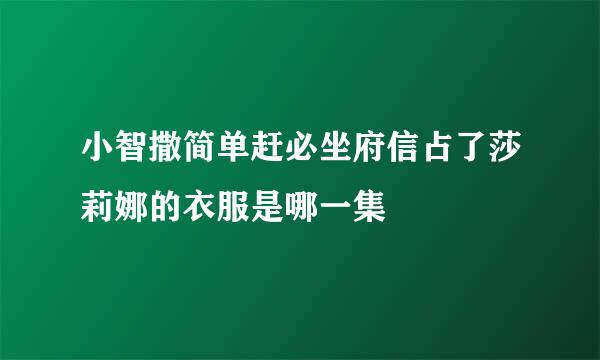 小智撒简单赶必坐府信占了莎莉娜的衣服是哪一集