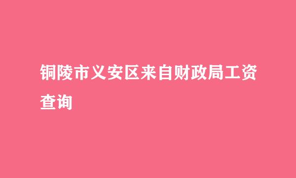 铜陵市义安区来自财政局工资查询