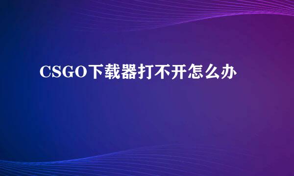 CSGO下载器打不开怎么办