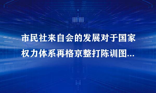 市民社来自会的发展对于国家权力体系再格京整打陈训图径载的民主化有什么样的意义?