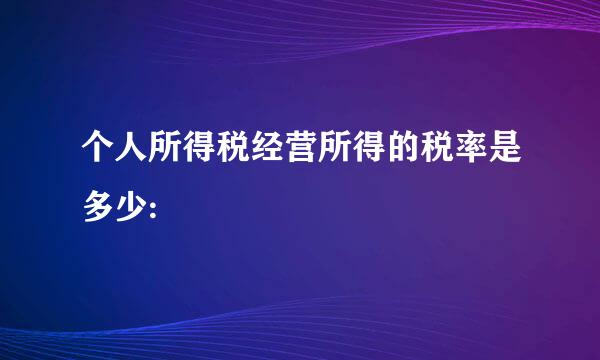 个人所得税经营所得的税率是多少: