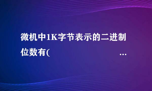 微机中1K字节表示的二进制位数有(                        )。