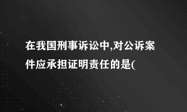 在我国刑事诉讼中,对公诉案件应承担证明责任的是(