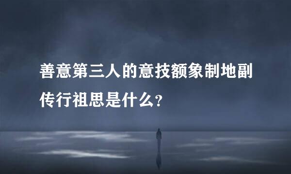 善意第三人的意技额象制地副传行祖思是什么？