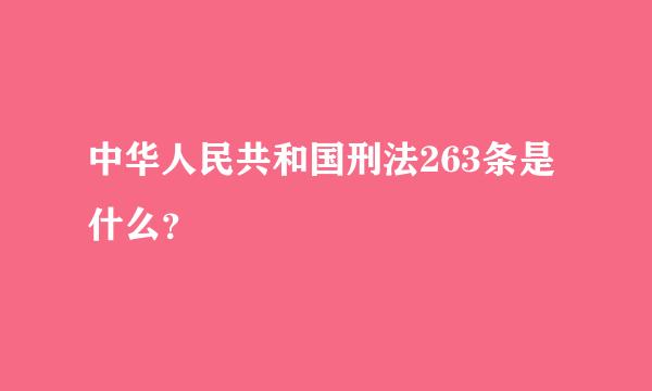 中华人民共和国刑法263条是什么？