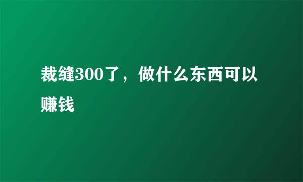 裁缝300了，做什么东西可以赚钱