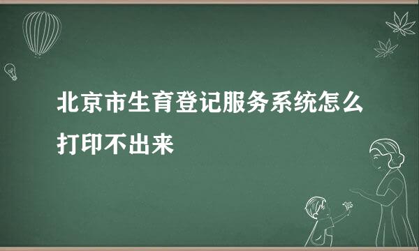 北京市生育登记服务系统怎么打印不出来