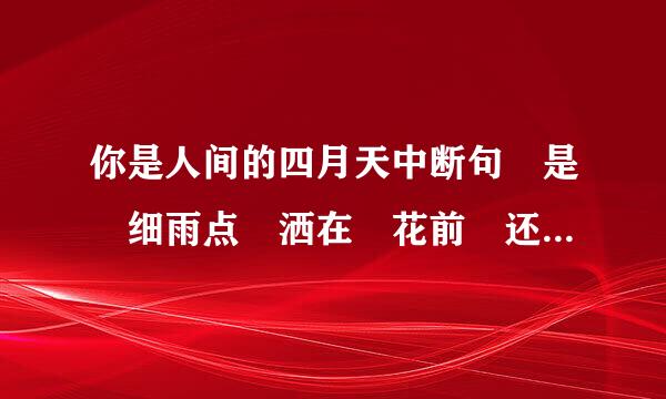 你是人间的四月天中断句 是 细雨点 洒在 花前 还是 细雨 点洒在 花前