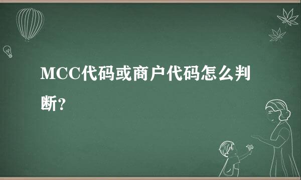 MCC代码或商户代码怎么判断？