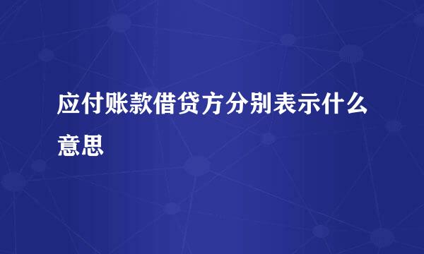 应付账款借贷方分别表示什么意思