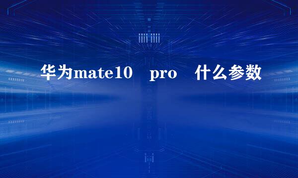 华为mate10 pro 什么参数