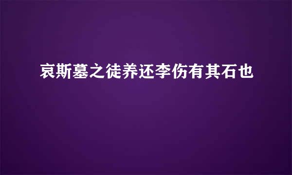 哀斯墓之徒养还李伤有其石也