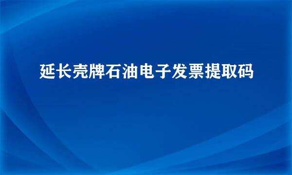 延长壳牌石油电子发票提取码