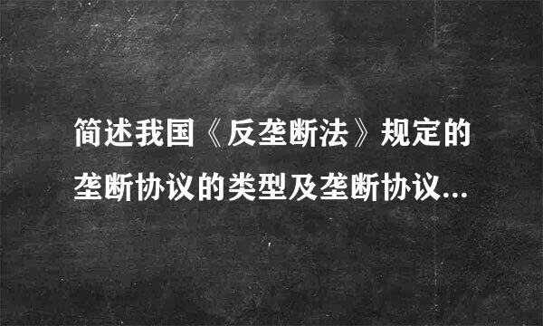 简述我国《反垄断法》规定的垄断协议的类型及垄断协议豁免的具体情形。