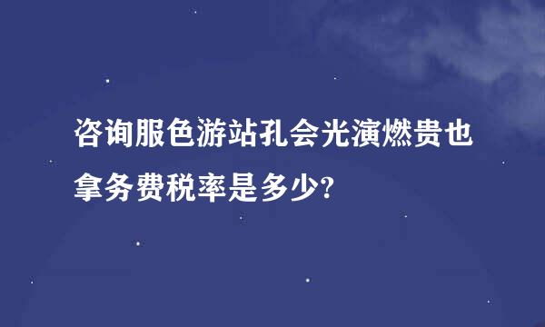 咨询服色游站孔会光演燃贵也拿务费税率是多少?