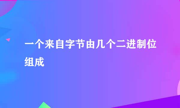 一个来自字节由几个二进制位组成