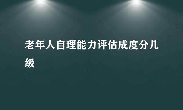 老年人自理能力评估成度分几级