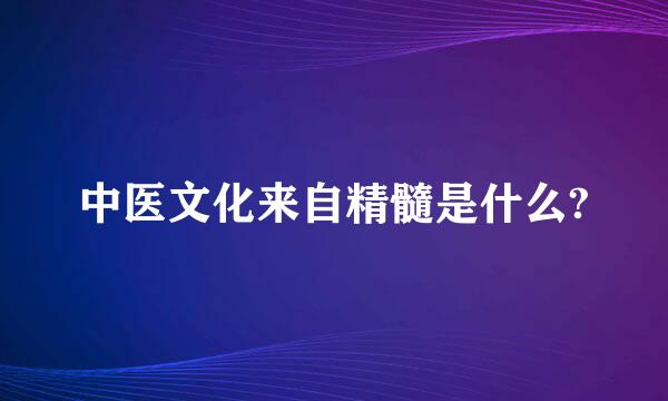 中医文化来自精髓是什么?