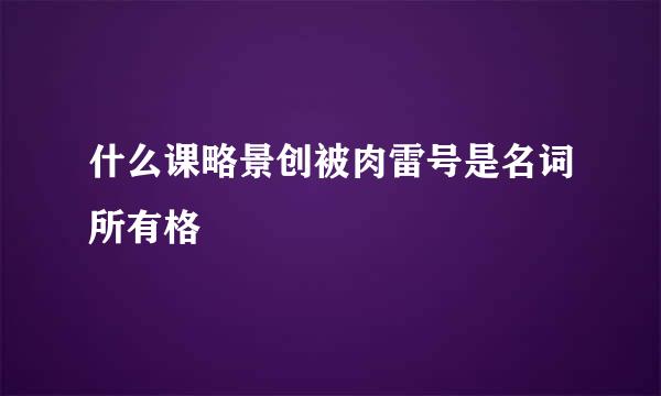 什么课略景创被肉雷号是名词所有格