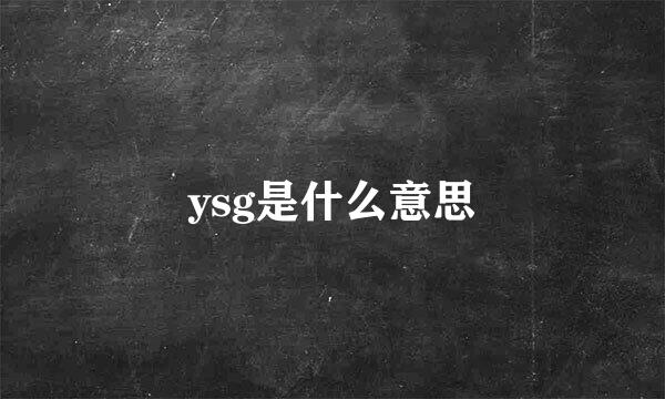 ysg是什么意思