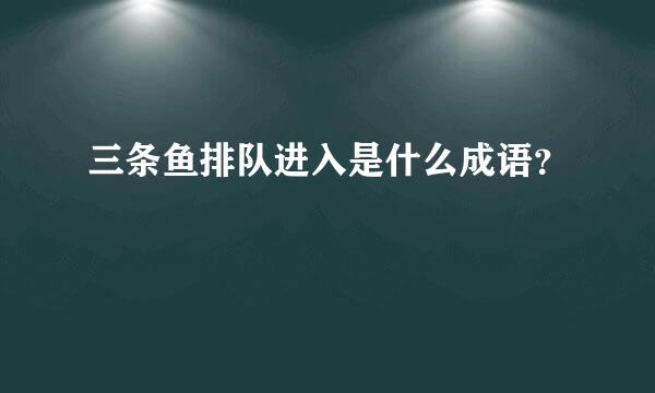 三条鱼排队进入是什么成语？