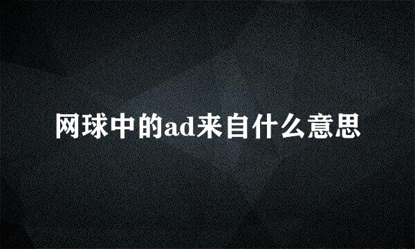 网球中的ad来自什么意思